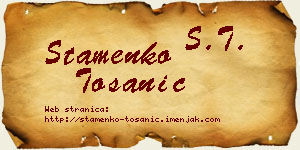 Stamenko Tošanić vizit kartica